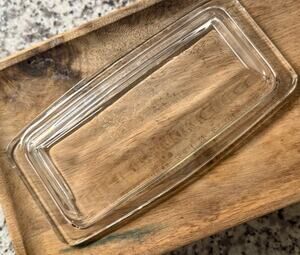 Pyrex Clear Butter Dish One 1/4lb Stick USA Made 72-B Bottom Base Only VTG